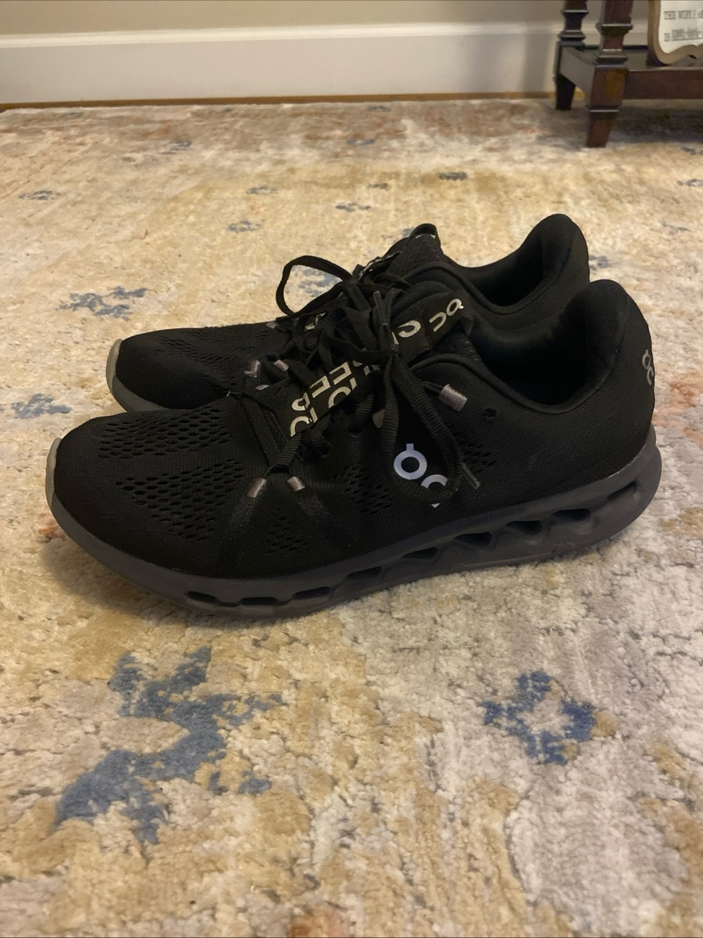 On Running Cloudsurfer Shoes Triple Black Athletic Casual Men’s 9 Womens 10.5